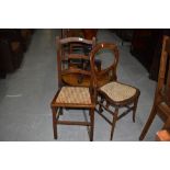 Two Victorian bedroom chairs (not pair)