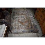 An oriental style silk fireside rug, approx. 183 x 120cm