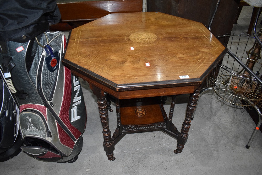 A Victorian part mahogany octagonal occasional table, diameter approx. 76cm