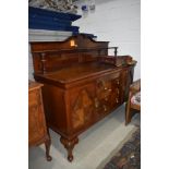A late 19th/early 20th Century mahogany ledge back sideboard, width approx. 168cm
