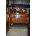 An early 20th Century golden oak mirror back sideboard, width approx. 138cm