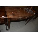 A 19th Century mahogany side table with shallow frieze drawer, width approx. 91cm, top heavily