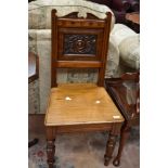 A 19th Century mahogany solid seat hall chair