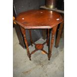 A Victorian stained frame octagonal occasional table