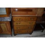 An early 20th Century mahogany chest of four long drawers, width approx. 77cm