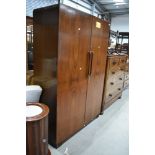 A 1930s mahogany wardrobe , width approx. 118cm