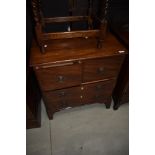 A part 19th Century mahogany chest of two short deep over two shallow long drawers, possibly