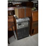 A vintage sony hifi in glazed cabinet, includes pair SS-E24 speakers