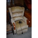 A vintage electric recliner easy chair