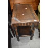 A traditional Priory style oak tea table (not trolley)