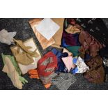 A collection of vintage gloves, handkerchiefs and scarves,including Liberty.