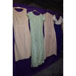 A collection of vintage maxi dresses,around 60s and 70s, medium to large sizes.