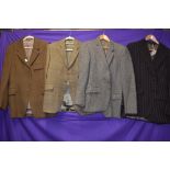 Four gents traditionally styled wool/wool bend blazers including Yves Saint Laurent, and Christain
