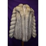 A vintage saga fox blue frost fox fur coat in soft and supple condition,around small to medium