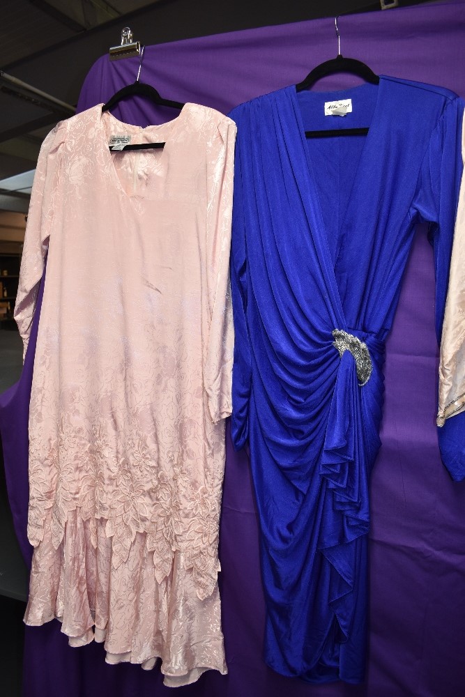 Four vintage 1980s occasion dresses, including silk AJ Bari dress with sequin detailing,Ann Taylor - Image 3 of 5