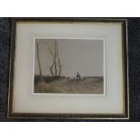 An etching, after Tatton Winter, sheep farmer, signed, 32 x 39cm, framed and glazed