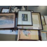 A selection of pictures, inc prints, after Tarrant, Lowry, and 19th century engravings, 25 x 29cm,