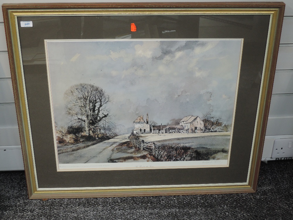 A print after Rowland Hilder, The Road to the Farm,, signed, 40 x 60cm, framed and glazed