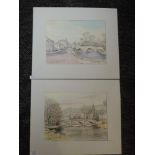 A pair of watercolours, Neil Taylor, Kendal townscapes, signed 22 x 29cm