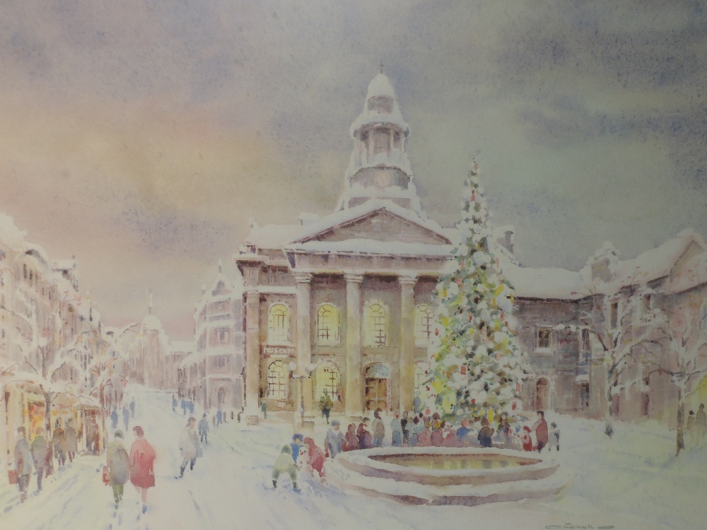 A ltd ed print, after Mario Ottenello, Lancaster Christmas, signed, numbered 129/350, 28 x 36cm, - Image 2 of 2