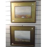 A pair of gouache paintings, A Moorland Stream, and Early Morning, signed, 24 x 34cm, framed and