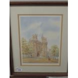A ltd ed print, after Mario Ottenello, Lancaster Castle, numbered 129/500, signed, 30 x 23cm, framed