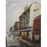 An oil painting, Scott, street scene, signed, 60 x 45cm