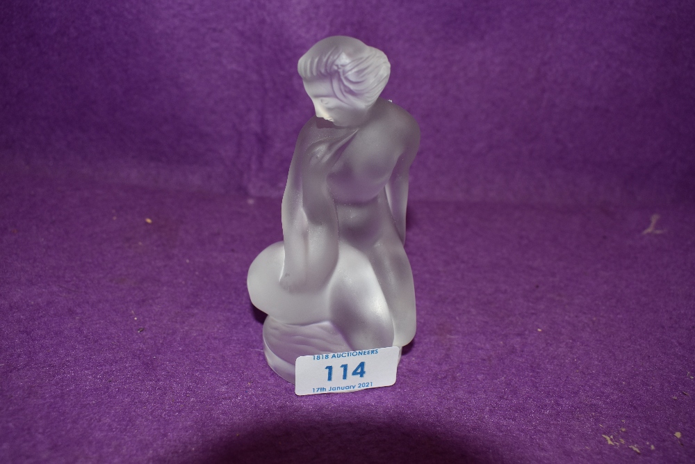 A Lalique figurine 'Leda and the swan' etched Lalique R France to foot of base.