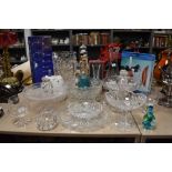 A selection of mixed vintage glass,including vases,tazza's,glasses and more.