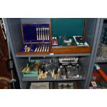 A selection of cutlery table wares and similar including part cased Geraldus set