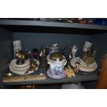 A mixed lot of items including Old Tupton ware vase,plates,toast rack,cutlery and more.