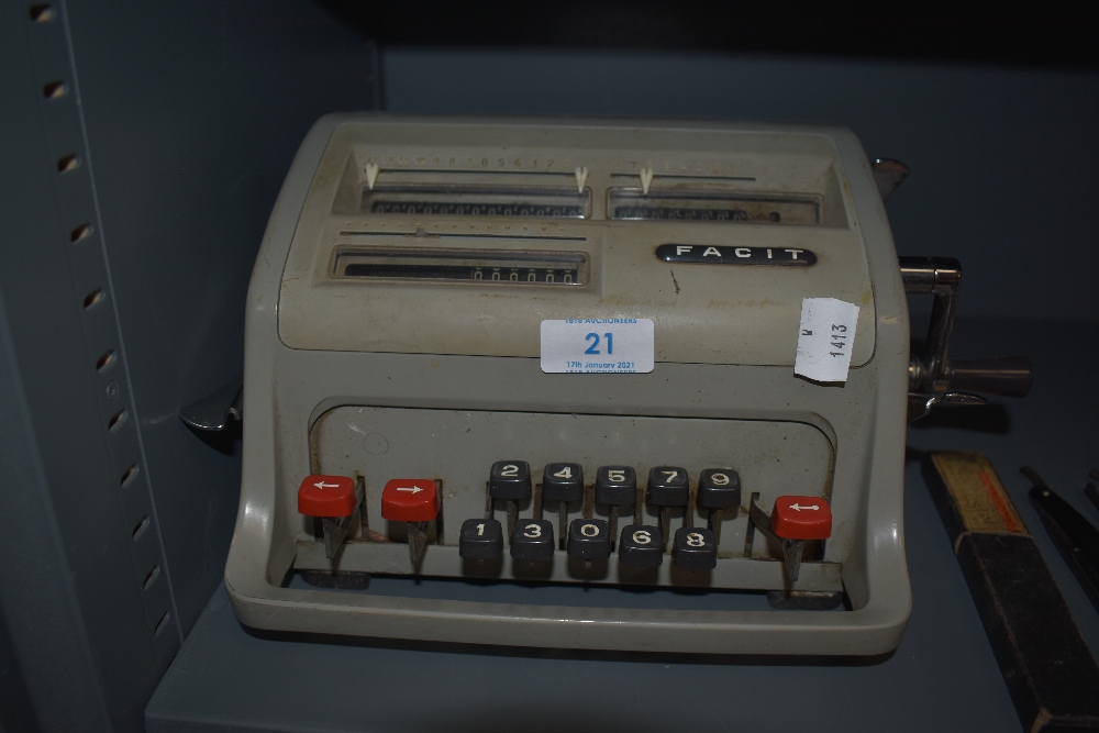 A vintage Facit calculator.