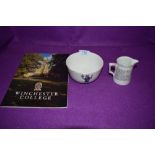 Two Winchester City College related ceramics one by small jug by Shelley and bowl by Chelson both