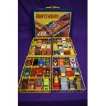 A Matchbox Carry Case containing 48 Matchbox and similar diecasts including mainly Superfast , no 38