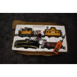 A Aristo G scale Lil Critters Train Set comprising Union Pacific loco & tender, one wagon, track and
