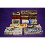 A Airfix 1:72 scale plastic kit, Ford Tri-Motor, part made, a Veron Tru Flite wooden kit, Harvard,