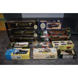 Twelve Corgi (china) Articulated Wagons and Flat Beds including Guinness, Eddie Stobart, Fremlins