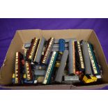 A box of Hornby, Triang and similar 00 gauge Engines, Carriages and Rolling Stock, approx 50 items