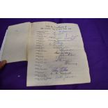 An Autograph Book containing a compliment sheet signed by each team member of the 1948 Australian