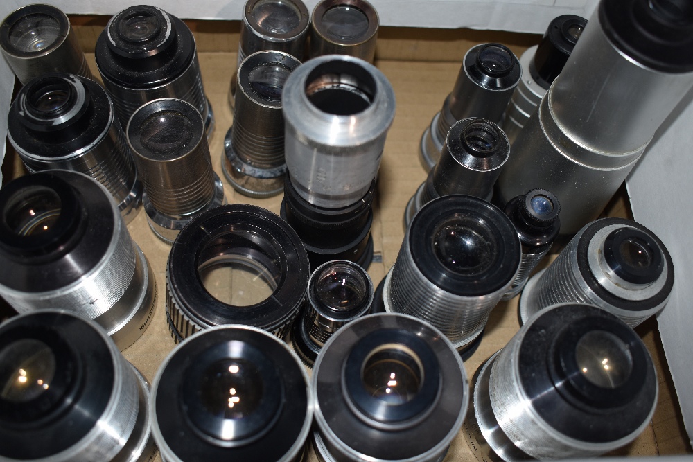 Twenty Four Various projector lenses including Wray, Dallmeyer, Taylor Hobson, Victor etc