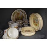 A selection of royal coronation and similar wares also two Doulton Bunnykins dishes