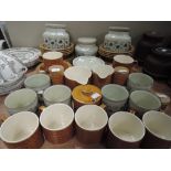 A selection of both Saffron and Cornrose tea and table wares by Hornsea pottery
