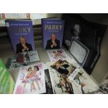 Two signed copies of Michael Parkinsons autobiography,Signed Cheeky girls pictures a Paolo Nutini CD