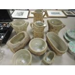 A collection of Hillstonia,Vitry ware and similar planters and jugs.