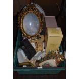 A selection of curios including Regency Fine Arts and two ornate gilt effect frames