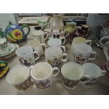 A mixed lot of vintage ceramics amongst which are a Royal Doulton Dickens ware jug also a
