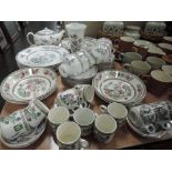 A selection of Indian tree design dinner wares and Wedgwood Kutani crane