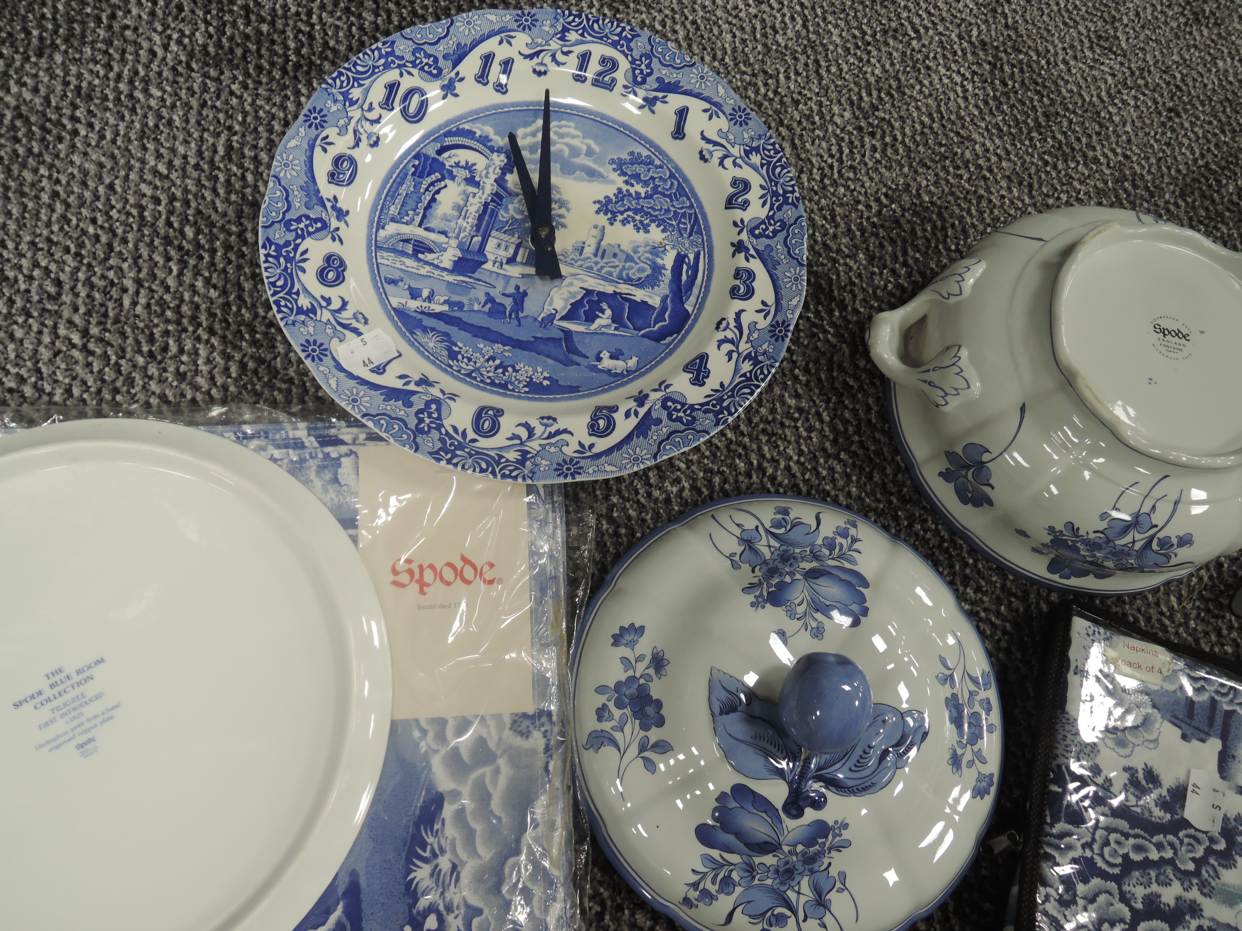 A selection of blue and white wear ceramics including graduated Spode jugs having black back stamp - Image 2 of 2