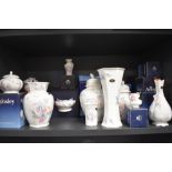 Ten item of Aynsley 'Little sweetheart' with boxes including vases and trinket bowls also included