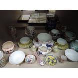 A selection of vintage oriental and oriental styled ceramics including tea pot,cup and saucers and